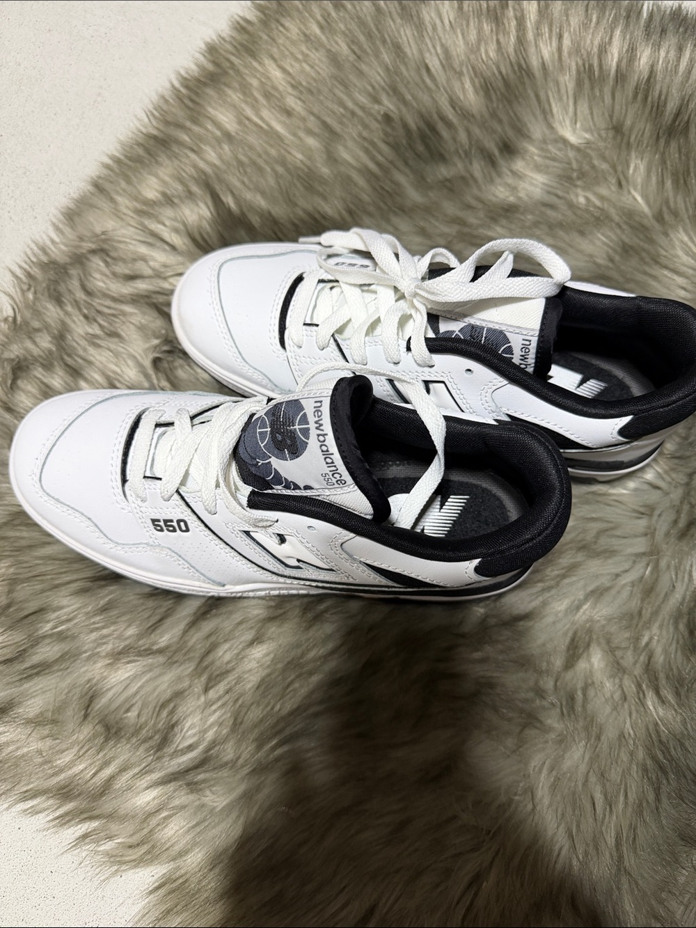 New Balance 550 White and Black Low-Top Sneakers